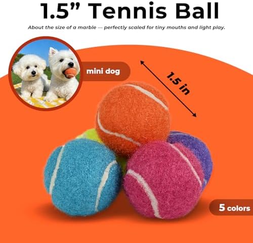 INSUM 1.5 Inch Mini Tennis Balls for X-Small Dogs & Cats, 20/40 Pack Soft Fetch Play Toys for Puppies & Kittens, Training & Indoor Outdoor Exercise - Image 2