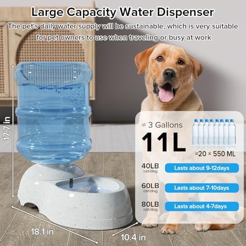 Kenond 3 Gallon Large Dog Water Dispenser, Automatic Gravity Water Bowl - Image 2