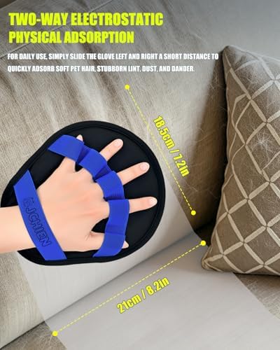 Pet Hair Removal Glove [2 Pack] Electrostatic Dog & Cat Hair Remover Glove - Image 2
