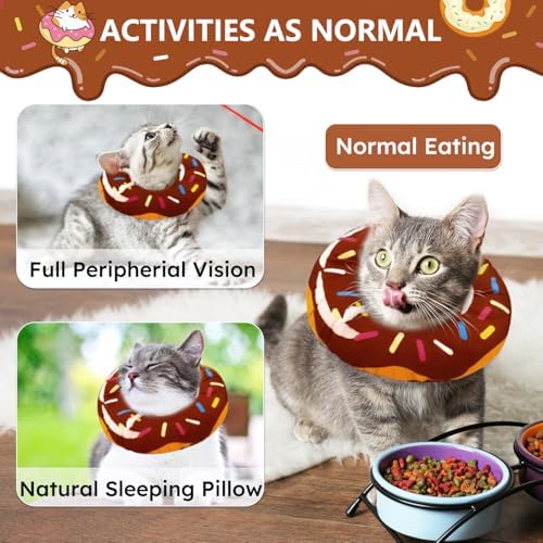 Hpetppy Cat Cone Collar Soft, Cat Recovery Collar for Wound Healing Cute Donut Adjustable Kittens Cones to Stop Licking Comfortable Lightweight Neck Elizabethan Collars for Cats Kittens After Surgery - Image 3