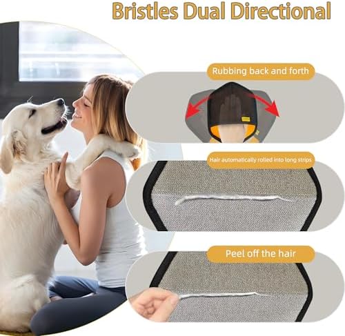 Pet Hair Removal Glove for Dogs and Cats, Electrostatic Pet Hair Remover Gloves, Upgraded Double Sided Magic Brush Pet Hair Remover for Couch,Carpet,Bed Sheets,Blankets,Clothes-Orange - Image 4