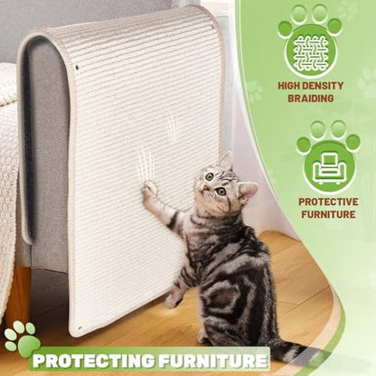 Uranshin Natural Sisal Cat Wall Climbing Carpet, Wall Scratcher Mat Pad - Image 5