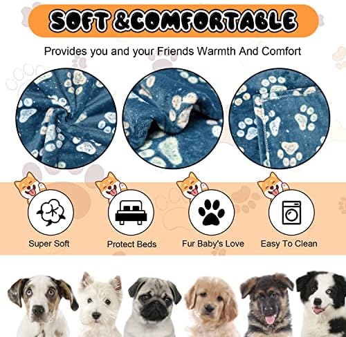 Rezutan Blanket for Large Dogs & Cats Soft Reversible Cute Paw 40"x31" - Image 2