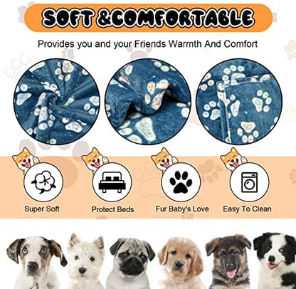 Rezutan Blanket for Large Dogs & Cats Soft Reversible Cute Paw 40"x31" - Image 2