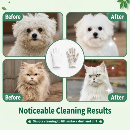 Disposable Pet Glove Wipes 6 Count, No‑Rinse Thick Wipes for Dogs&Cats - Image 2