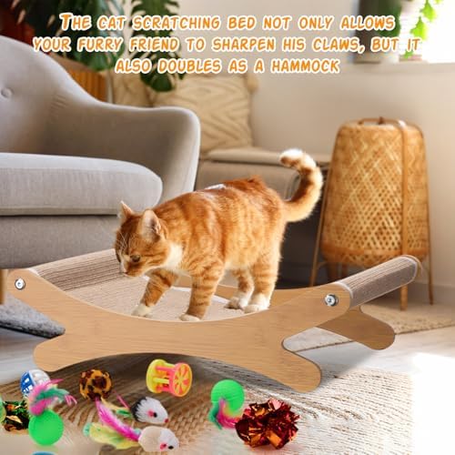 Seenelling 25 Pcs Kitten Starter Kit for Indoor Cats Include Cat Scratching Post, Sisal Scratcher Bed, Brushes, Nail Clipper, Balls for Indoor Kittens Supplies Accessories Welcome Gift - Image 6