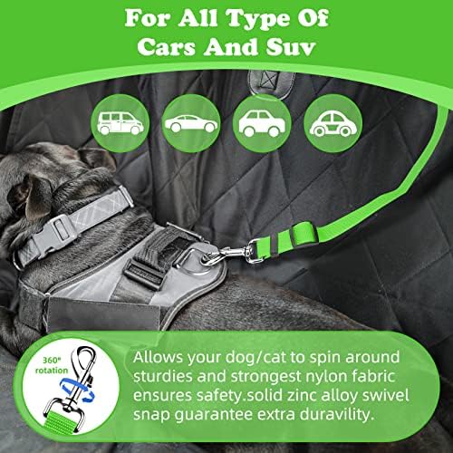 BWOGUE 2 Pack Dog Seat Belt for Car, Green Headrest Restraint Safety Strap - Image 5