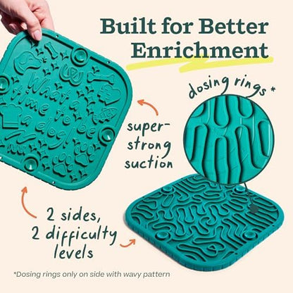 Woof FlipMat, Dual-Sided Dog Lick Mat & Slow Feeder, Green - Image 4