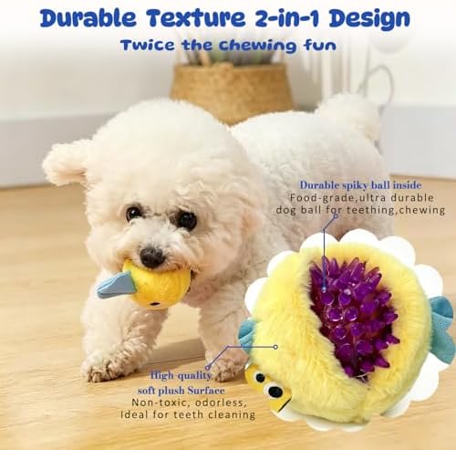 Squeaky Plush Ball Dog Toys for Small Dogs, Mini Breed, 2'' Soft Fuzz Ball - Image 4