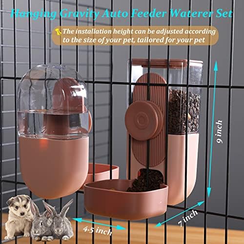 Rabbit Water Dispenser,Bunny Food Bowl,Ferret Feeders Water Bottle for Cage - Image 3
