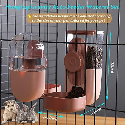 Rabbit Water Dispenser,Bunny Food Bowl,Ferret Feeders Water Bottle for Cage - Image 3