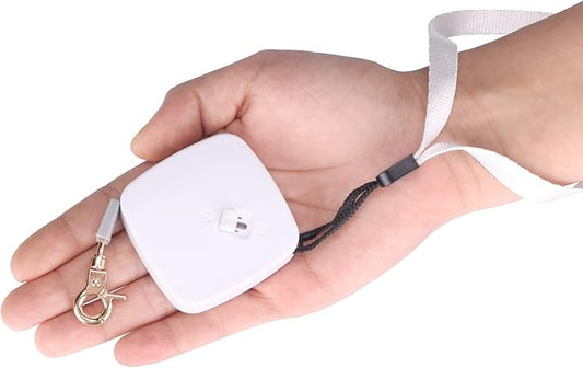 Retractable Dog Leash for Small Dogs Cats up to 11lbs with 6.5ft Anti-Pull Strong Nylon Tape, Hands Free, Mini and Portable Walking Leash with Wrist Strap, One-Hand Brake, White Square