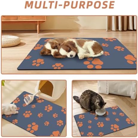 Pet Feeding Mat Dog Cat Food Mat Absorbent No Stains Quick Dry Rubber Bottom Anti-Slip Water Bowl Mats Easy to Clean for Indoor Pet Placemats Water Dispenser Mat - Image 6