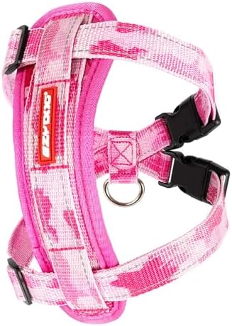 EzyDog Chest Plate No Pull Dog Harness, Escape Proof - Small, Pink Camo by EzyDog
