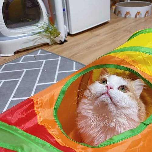 Cat Tunnel Toy with Hanging Ball, Cat Tunnel，Cat Tunnels for Indoor Cats - Image 6