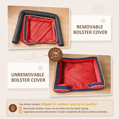 Comfort Expression Orthopedic Dog Beds for Large Sized Dog with Bolster - Image 6