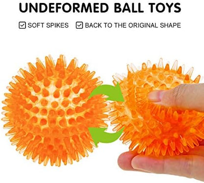 Squeaky Balls for Dogs Small, Fetch Balls Rubber 3 Pack Bright Colors - Image 4
