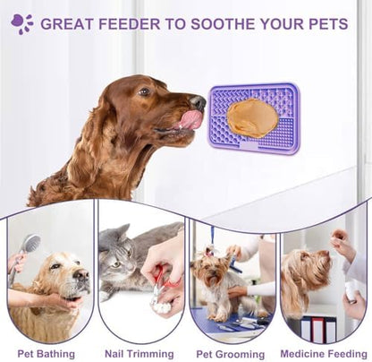 Licking Mat for Dogs & Cats with Suction Cups, 1 Pack Dog Slow Feeder Lick Pat for Anxiety Relief, Dog Toys Feeding Mat for Butter Yogurt Peanut, Pets Bathing Training Grooming Mat - Image 5