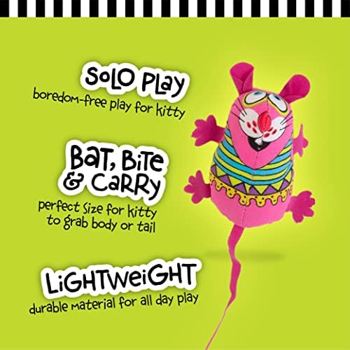 Bamboo Pet CAM650384 Fat Cat Kitty Hoots Eeeks Chic Catnip Toy, Multicolor - Image 5