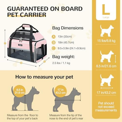 Lekereise Top-Expandable Pet Carrier 18x13x9.5 Inch Southwest Frontier Airline Approved Soft Sided Underseat to 15lbs Travel Carriers for Small Cats Dogs with Locking Safety Zippers Anti-Scratch Mesh - Image 3