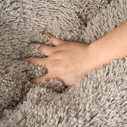 EHEYCIGA Fluffy Dog Crate Bed, Plush Extra Large Plus Dog Pillow, Taupe - Image 4
