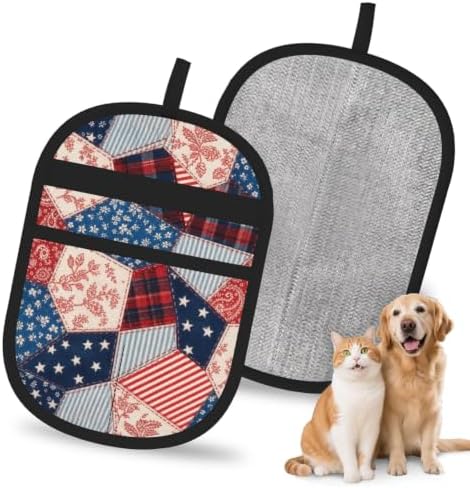 Patriotic Patchwork Pet Hair Removal Glove Brush Hair Remover for Carpet by Unknown