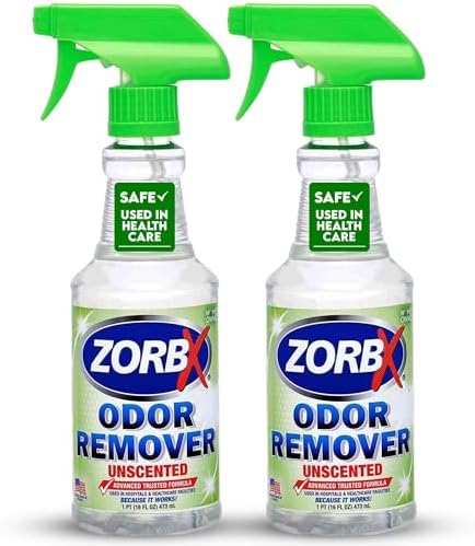 ZORBX Unscented Odor Remover Spray 16 Oz 2-Pack, Hospital-Grade Formula by ZORBX