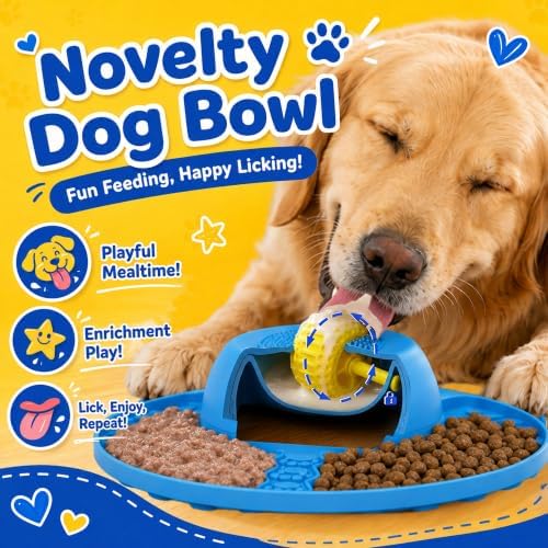 Slow Feeder Dog Bowls, Lick Mat & Interactive Rolling Ball, Dishwasher Safe - Image 2
