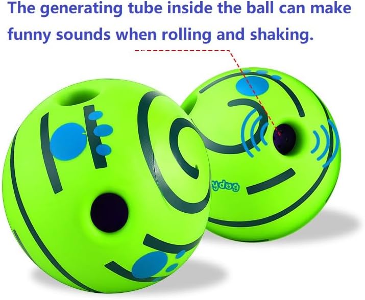 Wobble Giggle Ball for Dogs Durable Interactive Dog Toys for Small Medium Large Dogs (Blue/White, S/3.15 inch) - Image 3