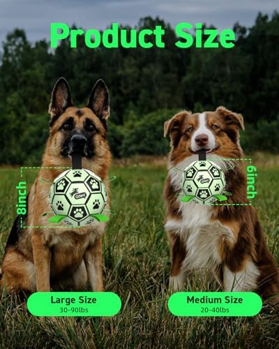 QDAN Premium Dog Ball, Glow in The Dark Dog Toys, Light Up Soccer Ball for Dogs, Outdoor Dog Toys, Doggy Water Toy, Puppy Birthday Gifts for Small Medium (6 Inch) - Image 6
