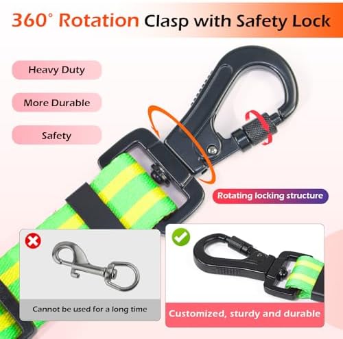 Reflective Double Handle Dog Leash for Large Medium Small Dogs (GY, S) - Image 5