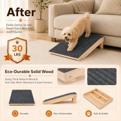 3 Pack Foldable Dog Ramp for Stairs – Anti-Slip Pet Steps for Small/Senior Dogs, Space-Saving Portable Indoor/Outdoor Dog Stairs for Sofa Car Bed, Joint-Friendly Ramp for Arthritic Pets - Image 6