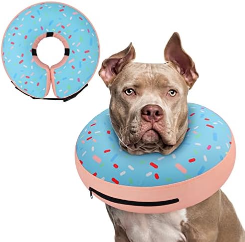 Supet Inflatable Dog Cone Collar Alternative After Surgery, Dog Neck Donut Collar Recovery E Collar for Neuter, Soft Pet Cone for Small Medium Large Dogs by Supet