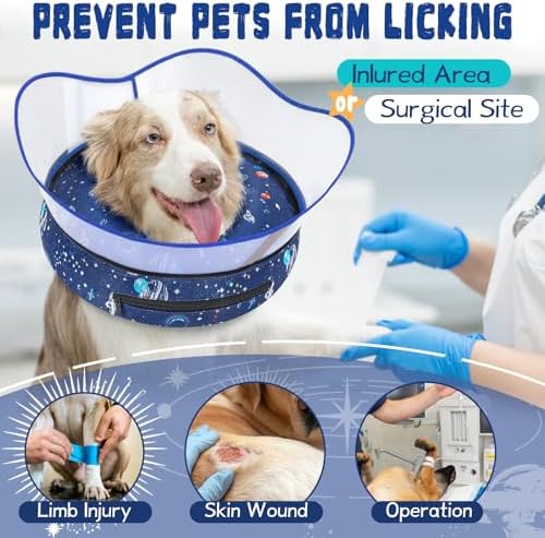 Elevated Inflatable Dog Cone Collar to Stop Licking, Doggie Donut Collar After Surgery, Soft Dog Cone Alternative for Small Medium Large Dogs - Image 2