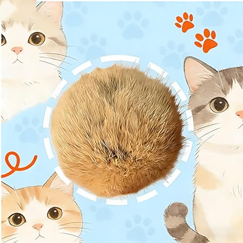 Rabbit Fur Ball Cat Toy, Soft Plush Catnip Cat Toys for Indoor Cats, Durable Kitten Chew Toys for Biting, Natural Fur Cat Toys for All Breeds of Cats(3PCS) - Image 6