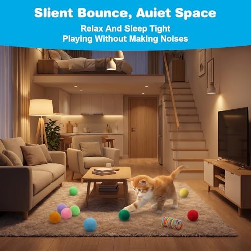 30 Pcs Premium Silent Cat Pom Pom Balls, 1.2in Cat Toy Ball - Image 5