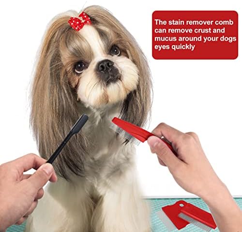 Boao 5 Pcs Dog Eye Comb Tear Stain Remover Grooming, Red, Black - Image 5