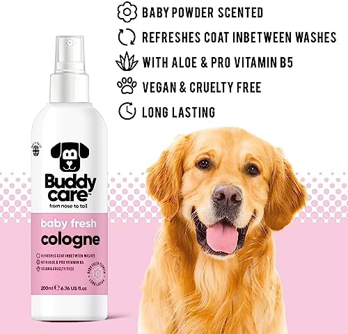 Buddycare Dog Perfume - Baby Fresh Dog Cologne Spray (200ml) - Dog Spray Deodorizer Perfume for Smelly Dogs - Refreshing Scented Grooming Solution - Pet Odor Eliminator and Freshener - Image 2