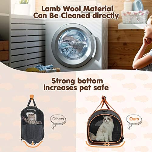 Cat Carrier TSA Airline Approved with Ventilation for Small Medium Cats Dogs Puppies, Dog Carrier with Big Space, 5 Mesh Windows, 4 Open Doors for Comfortable Travelling. - Image 5