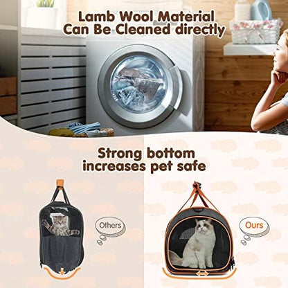 Cat Carrier TSA Airline Approved with Ventilation for Small Medium Cats Dogs Puppies, Dog Carrier with Big Space, 5 Mesh Windows, 4 Open Doors for Comfortable Travelling. - Image 5
