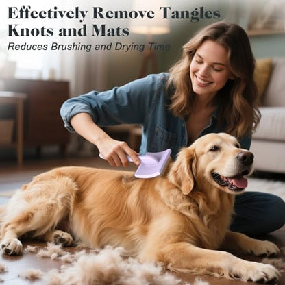2PCS Slicker Brush for Dogs & Pet Comb,Professional Dog Grooming Brush (Goldendoodles,Poodles,Labradoodles) with Extra Long Pins to Effectively Remove Tangles, Knots and Mats (Light Purple, Large) - Image 2
