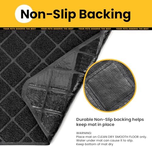 Conlun Cat Litter Mat Litter Trapping Mat, 35" x 23" Premium Durable PVC Grid Mesh with Scatter Control, Non-slip, Less Waste Cat Litter Box Mat, Soft on Kitty’s Paws, Urine Waterproof - Image 6