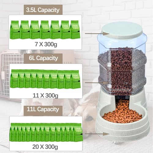 Gravity Automatic Pet Feeder for Large Breeds,6L Dog Food Feeder Dispenser with Detachable Top Lid,Large Capacity Dry Food Storage Bowl for Pet - Image 4