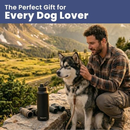 Rubyloo Dog Water Bottle with Detachable Bowl for Dog Lovers, Solid Black - Image 6