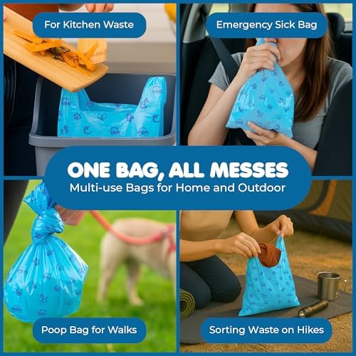 SunGrow Cat Litter Scoop and Bag Combo, Stainless Steel Deep Shovel, 60 Plastic Poop Bags with Easy-Tie Handles, Ideal for Felines & Dogs, 1 Set Per Pack - Image 6