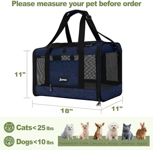 GAPZER Cat Carrier 18x11x11 United Airline Approved, Soft Pet Flying Kennel - Image 2
