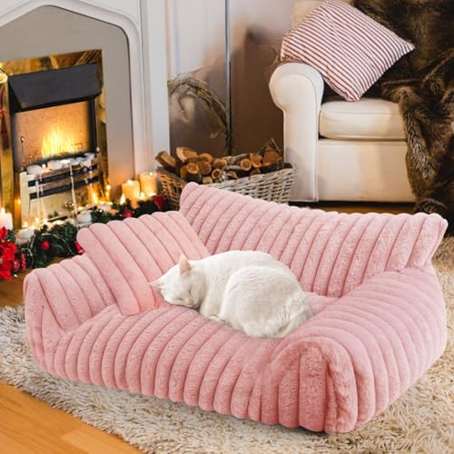 Cute Cat Couch Bed for Indoor Cats, Dog Beds for Small Dogs Couch, S, Pink by Unknown