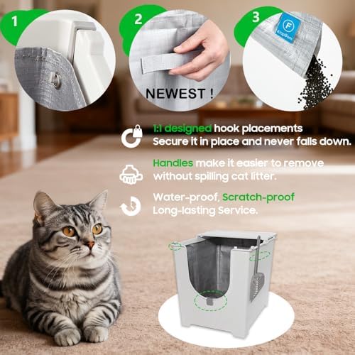 4 Pack Litter Box Liners F Compatible with Flip Litter Box Liner Type F, Reusable Liner Type-F with Carrying Handles - Image 5