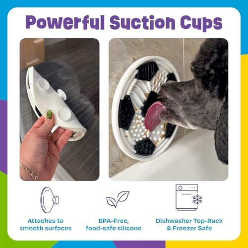 Brightkins Soccer Ball Lick Mat - Mental Stimulation for Dogs, Feeding Treat Mats for Dogs and Cats, Enrichment Dog Food Mat, Puppy Training Tools, Cat Feeder Toy, Dog Toys Boredom, Slow Pet Feeder - Image 2