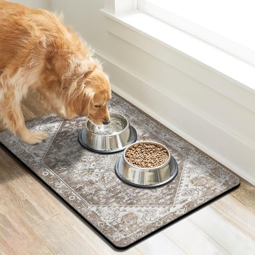 Dog Food Mats for Floors, Absorbent Dog Bowl Mat for Food and Water Dispenser Mat, Quick Dry Cat Food Mat Pet Supplies - Image 2
